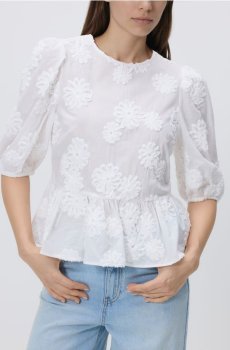 Reserved - Блузка з аплікаціями - білий - VA866-00X