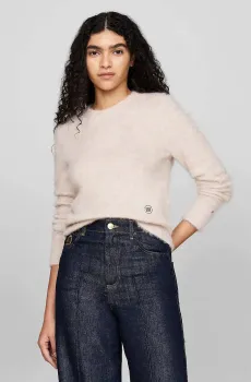 Женский бежевый шерстяной джемпер ALPACA RWB C-NK LS Бежевый S Tommy Hilfiger WW0WW43190