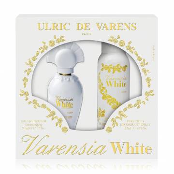 Парфюмированный набор женский Ulric de Varens Varensia White (парфюмированная вода, 50 мл + дезодорант, 125 мл) Парфюмированный набор женский Ulric de Varens Varensia White (парфюмированная вода, 50 мл + дезодорант, 125 мл)