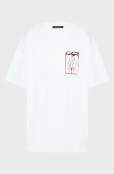 Женская белая футболка karl series oversized Белый S Karl Lagerfeld A3W17100