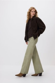 Reserved - Джинси кльош з високою посадкою - зелений - 639HF-81J