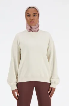 Женский бежевый свитшот Athletics French Terry Crew Бежевый XS New Balance WT41500LIN