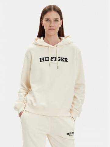Tommy Hilfiger Світшот Monotype Flock WW0WW41236 Écru Relaxed Fit