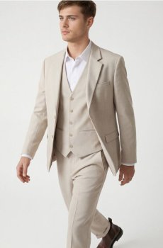 Reserved - Костюмний жилет - бежевий - 031HP-08M