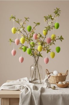 Набір із 15 великодніх декоративних яєць для підвішування - різнобарвний