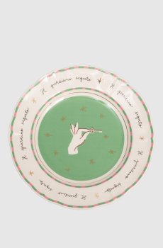 Белая фарфоровая тарелка для фруктов Hand