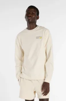 Мужской бежевый лонгслив Athletics Premium Back Logo Long Sleeve Бежевый XL New Balance MT51931PEF