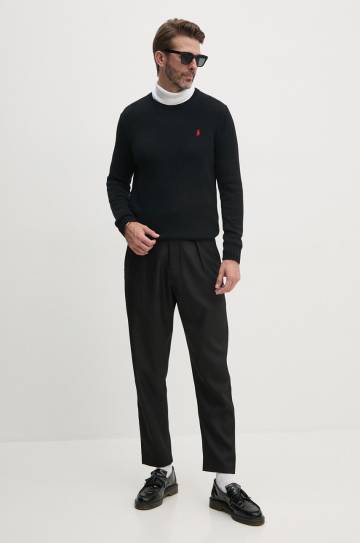 Хлопковый свитер Polo Ralph Lauren цвет чёрный лёгкий 710810846 Хлопковый свитер Polo Ralph Lauren цвет чёрный лёгкий 710810846