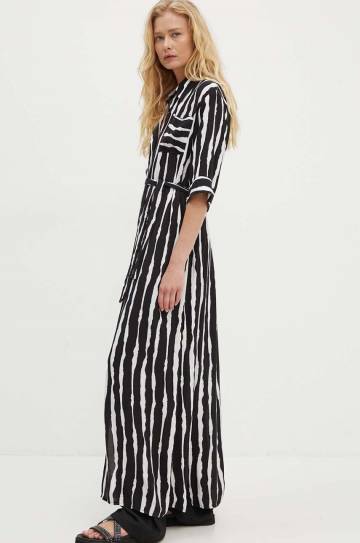 Платье Answear Lab цвет чёрный maxi расклешённая Платье Answear Lab цвет чёрный maxi расклешённая