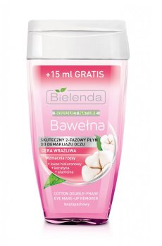 Уценка! Двухфазная жидкость для демакияжа глаз Bielenda Bouquet Nature Хлопок, 140 мл