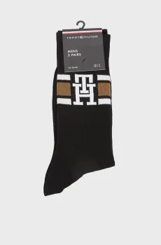 Мужские черные носки (2 пары) MONOGRAM Черный 39-42 Tommy Hilfiger 701236320