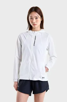 Женская белая ветровка UA OutRun the Storm Jkt Белый XS Under Armour 1377043-100