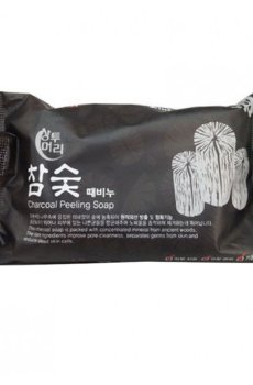 Твердое мыло-пилинг для лица Juno Charcoal с экстрактом угля, 150 г