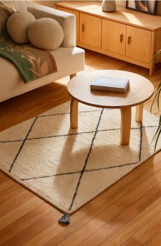 Бавовняний килим - кремовий