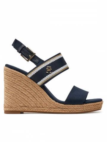 Tommy Hilfiger Еспадрильї Webbing High Wedge Sandal FW0FW08045 Cиній