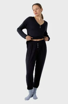 Женские черные брюки MODY Черный M Etam 6525473