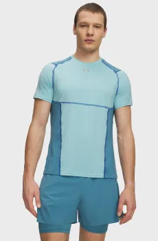 Мужская голубая футболка UA HG Elite Fitted SS Голубой L Under Armour 6015379-425