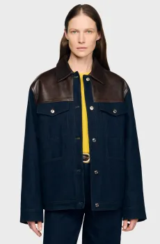 Женская темно-синяя джинсовая куртка Синий 34 Sandro SFPBL01255_Blue Jean