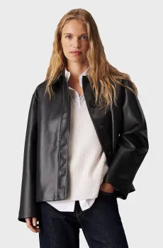 Женская черная кожаная куртка RE-GEN LEATHER JACKET Черный XS Calvin Klein K20K208337