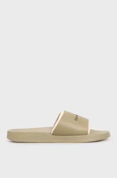 Мужские оливковые слайдеры SLIDE MONOGRAM Оливковый 46 Calvin Klein YM0YM00361
