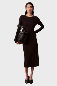 Женское черное платье CREPE CUTOUT BACK Черный XS Calvin Klein Jeans LV047D212G