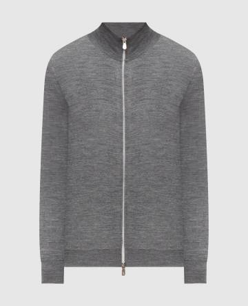 Серый кардиган из шерсти и кашемира