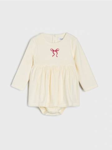 Боді з сукенкою - кремовий