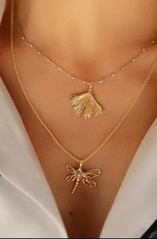 Позолоченное колье Lilou Dragonfly