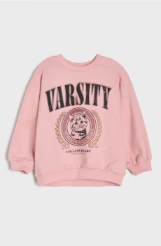 Світшот crewneck з принтом кота з тканини террі - рожевий