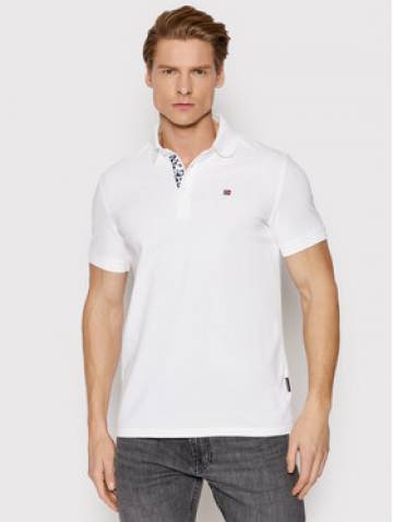 Napapijri Поло Eolanos 3 NP0A4GB3 Білий Regular Fit Napapijri Поло Eolanos 3 NP0A4GB3 Білий Regular Fit