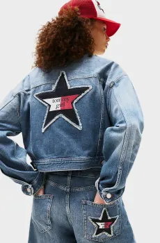 Женская синяя джинсовая куртка TOMMY GIRL OVSZ CRP TRUCKER Синий S Tommy Jeans DW0DW21433