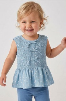 Бавовняна блузка - блакитний