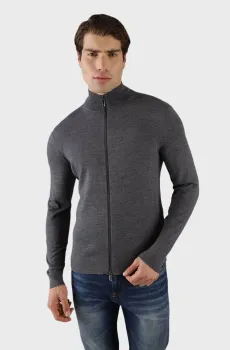 Мужской серый шерстяной кардиган MERINO RWS ZIP THROUGH JACKET Серый M Calvin Klein K10K114025