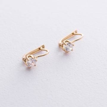 Золотые серьги с фианитами с05965 Золотые серьги с фианитами с05965