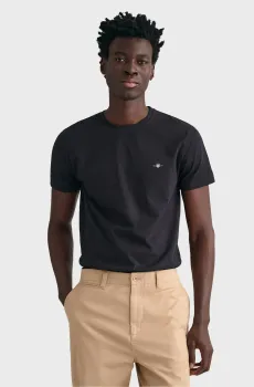 Мужская черная футболка SLIM SHIELD SS Черный S Gant 2003185