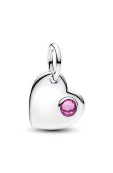 Намистина "Серце з рожевим каменем"