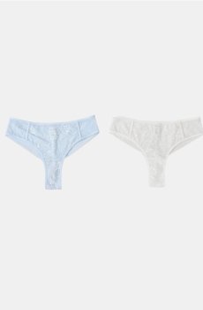 Стрінги з декоративним мереживом 2 pack - light blue