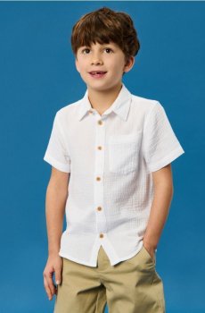 Бавовняна сорочка з кишенею - білий