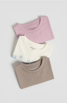 Reserved - Бавовняна футболка, набір з 3 - світло-ліловий - 941HR-40X