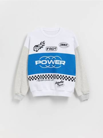 Reserved - Бавовняний світшот - білий - 982FJ-00X