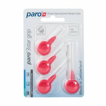 Межзубные щетки Paro Swiss 3star-grip xxx-тонкие, красные, 2.0 мм, 4 шт Межзубные щетки Paro Swiss 3star-grip xxx-тонкие, красные, 2.0 мм, 4 шт