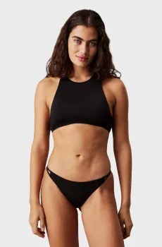 Женский черный лиф от купальника HIGH NECK TOP-RP Черный M Calvin Klein KW0KW02830