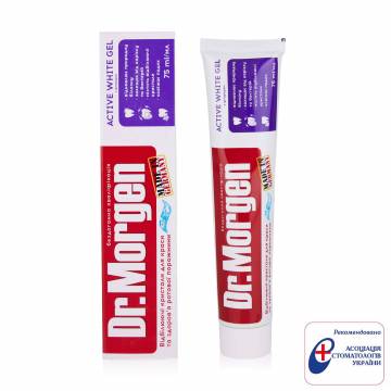 Отбеливающая зубная гель-паста Dr. Morgen Active White Gel, 75 мл Отбеливающая зубная гель-паста Dr. Morgen Active White Gel, 75 мл