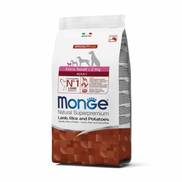 Сухой корм Monge Extra Small Adult для собак малых пород (до 2 кг), со вкусом ягненка с рисом и картофелем, 800 г Сухой корм Monge Extra Small Adult для собак малых пород (до 2 кг), со вкусом ягненка с рисом и картофелем, 800 г