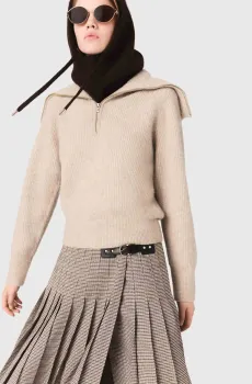 Женская бежевая шерстяная кофта Бежевый 34 MAJE MFPPU00952_Beige