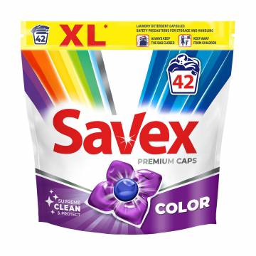 Капсулы для стирки Savex Super Caps Color, 42 стирки, 42 шт Капсулы для стирки Savex Super Caps Color, 42 стирки, 42 шт