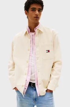 Мужская белая рубашка BRICK CORD Белый S Tommy Jeans DM0DM21698