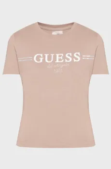 Женская бежевая футболка Бежевый M Guess V5BI15.KA260;G1K8