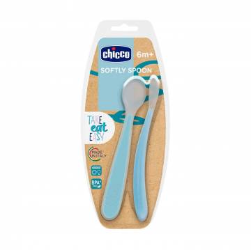 Детские ложки для кормления детей Chicco силиконовые, от 6 месяцев, голубые, 2 шт (06828.21) Детские ложки для кормления детей Chicco силиконовые, от 6 месяцев, голубые, 2 шт (06828.21)