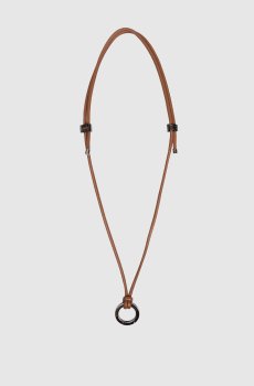 Коричневый кожаный шнурок для очков с логотипом